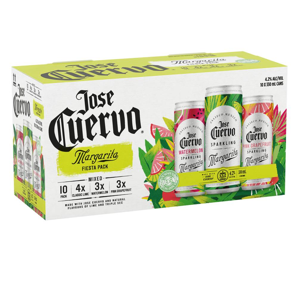 Jose Cuervo Margarita Fiesta Mixed Can 330mL 10PK X 10 Pack