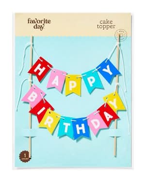Favorite Day Happy Birthday Banner Cake Topper (0.19 oz)