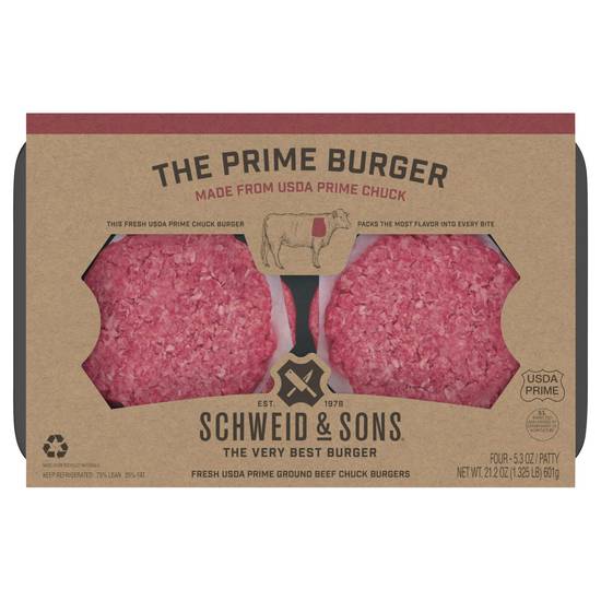Schweid & Sons the Prime Ground Beef Chuck Burgers