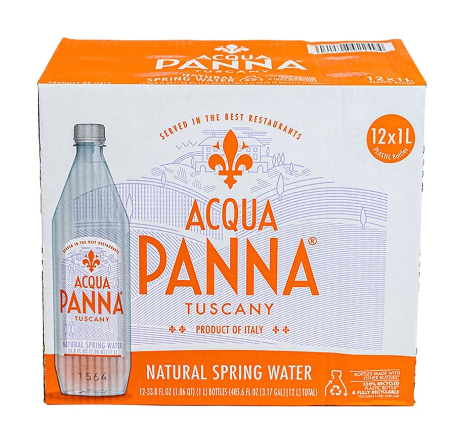 Acqua Panna Natural Spring Water  plastic bottles (12 x 1 L)