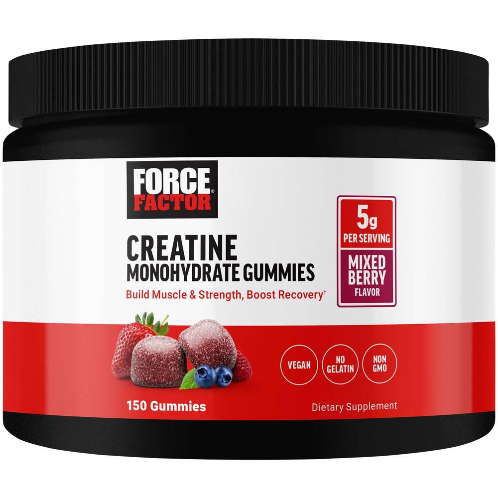 Force Factor Creatine Monohydrate - Mixed Berry(150 Gummies)