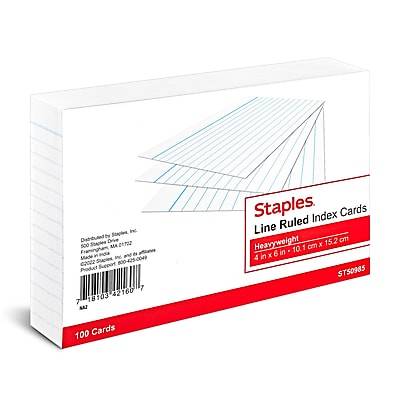Staples Line Ruled Index Cards Tr50985 ( 4" x 6"/white)
