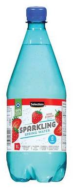 Selection eau pétillante à saveur de fraise (1l) - strawberry flavoured sparkling water (1 l)
