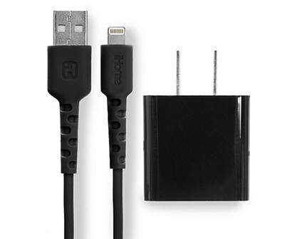 Ihome Usb Wall Charger & Lightning Cable Set (6 ft/black)