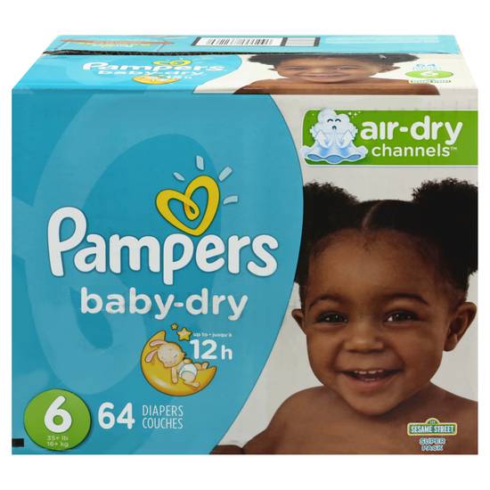 Pampers Sesame Street Size 6 Baby Dry Diapers (64 ct)