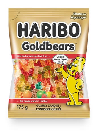 Haribo Goldbears Gummy Candies, Strawberry Apple Lemon Orange Pineapple Raspberry (175 g)