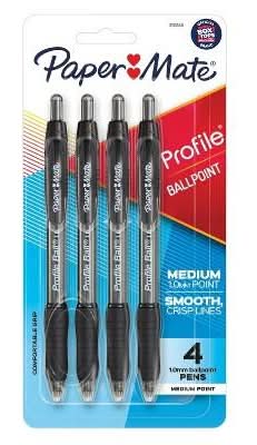 Paper Mate Ballpoint Profile Retractable Medium Point Black Pen