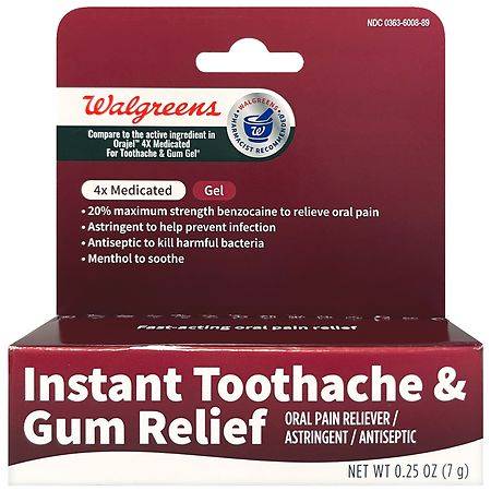 Walgreens Instant Oral Pain Relief Gel