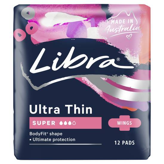 Libra Ultra Thin Pads Super Wings (12 pack)