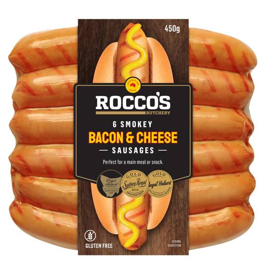Rocco's Smokey Bacon & Cheese Sausages 450g