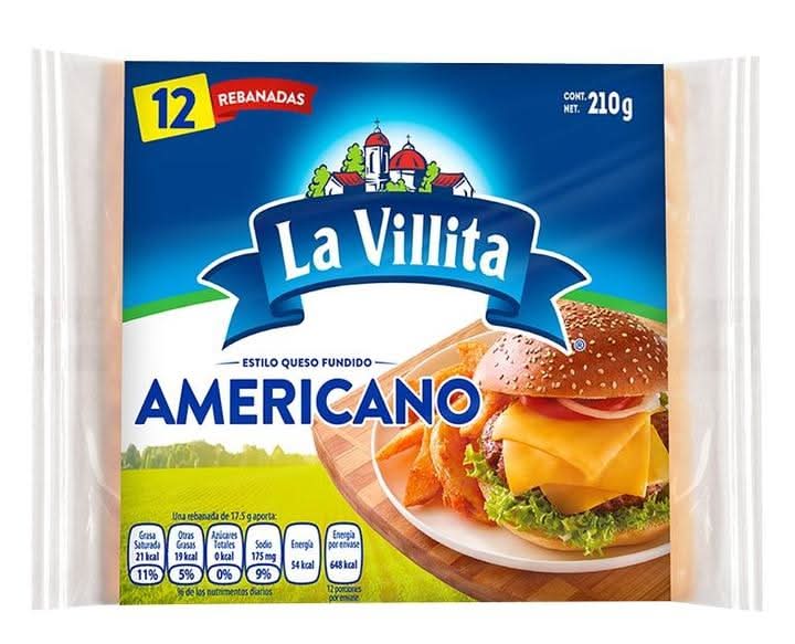 La Villita · Rebanadas de queso fundido americano (210 g)