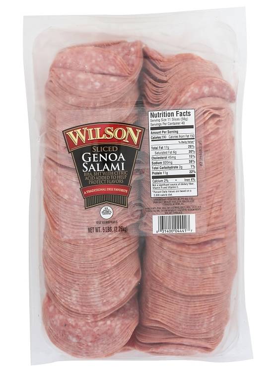 Wilson Sliced Genoa Salami (5 lbs)