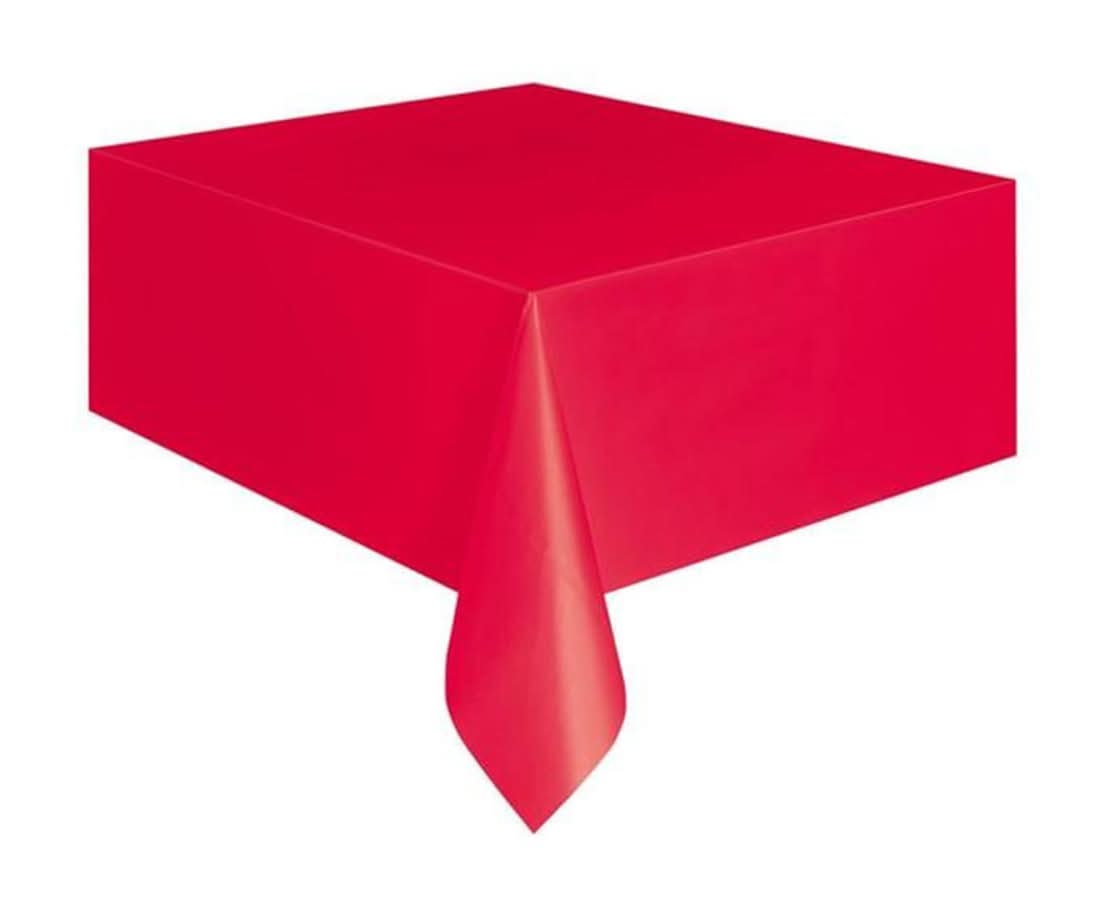321 Party! Plastic Red Tablecloth 54" X 108"