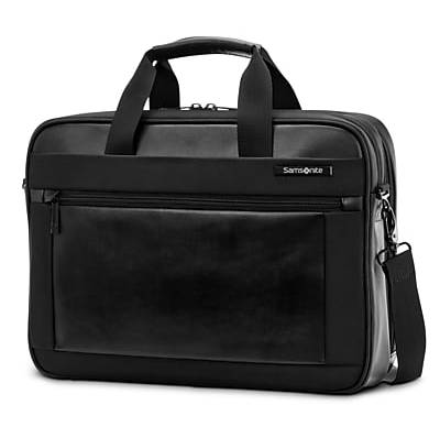Samsonite Executive Leather Laptop Bag, Black (146305-1041)