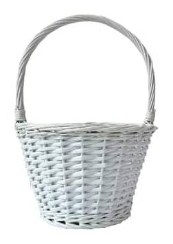 Ashland Round Willow Basket, Small, White