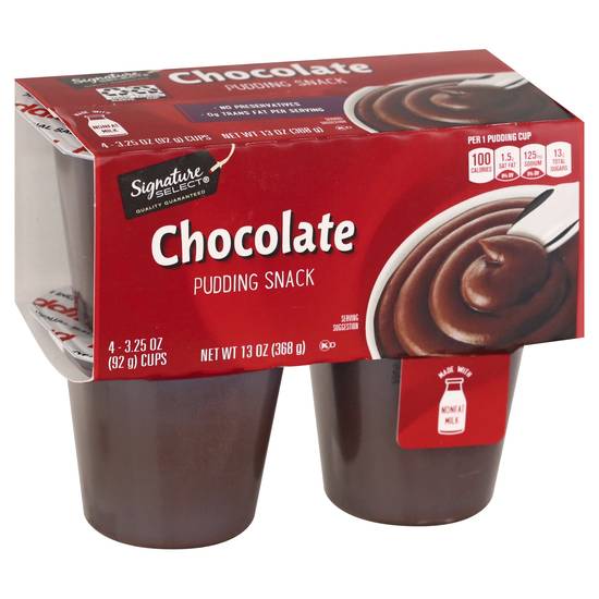 Signature Select Chocolate Pudding Snack (4 x 3.25 oz)