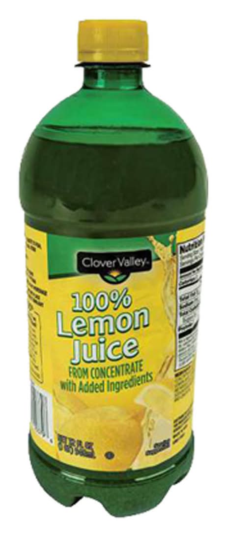 Clover Valley 100% Lemon Juice 32 Fl Oz