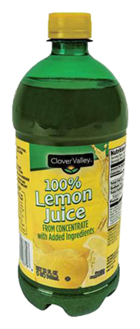 Clover Valley 100% Lemon Juice 32 Fl Oz