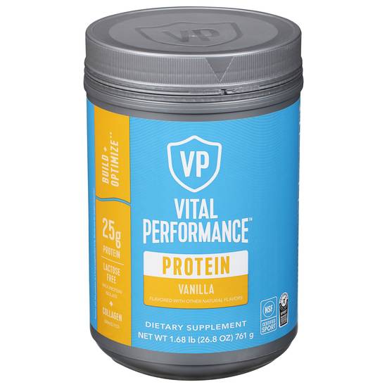 Vital Performance 25g Protein Vanilla Flavored Lactose Free (1.7 lbs)