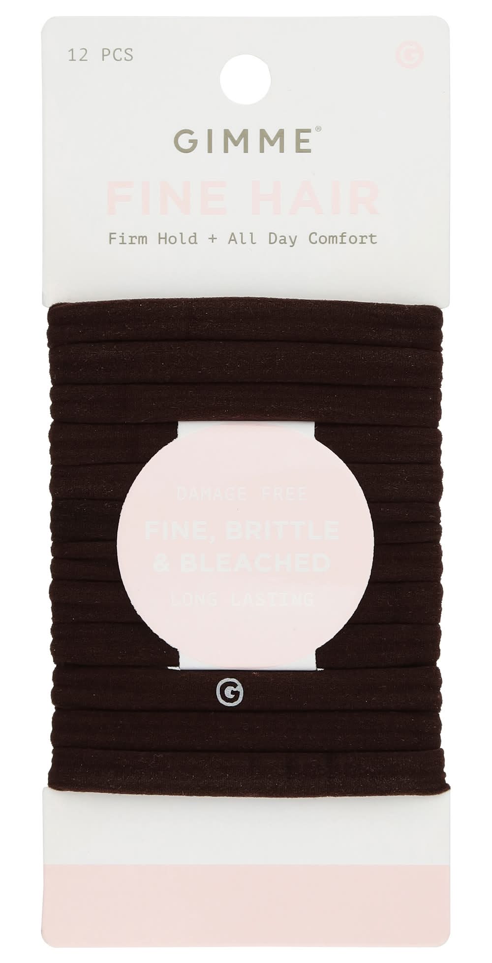 Gimme Premium Fine Hair Bands, Dark Brown (12 ct)