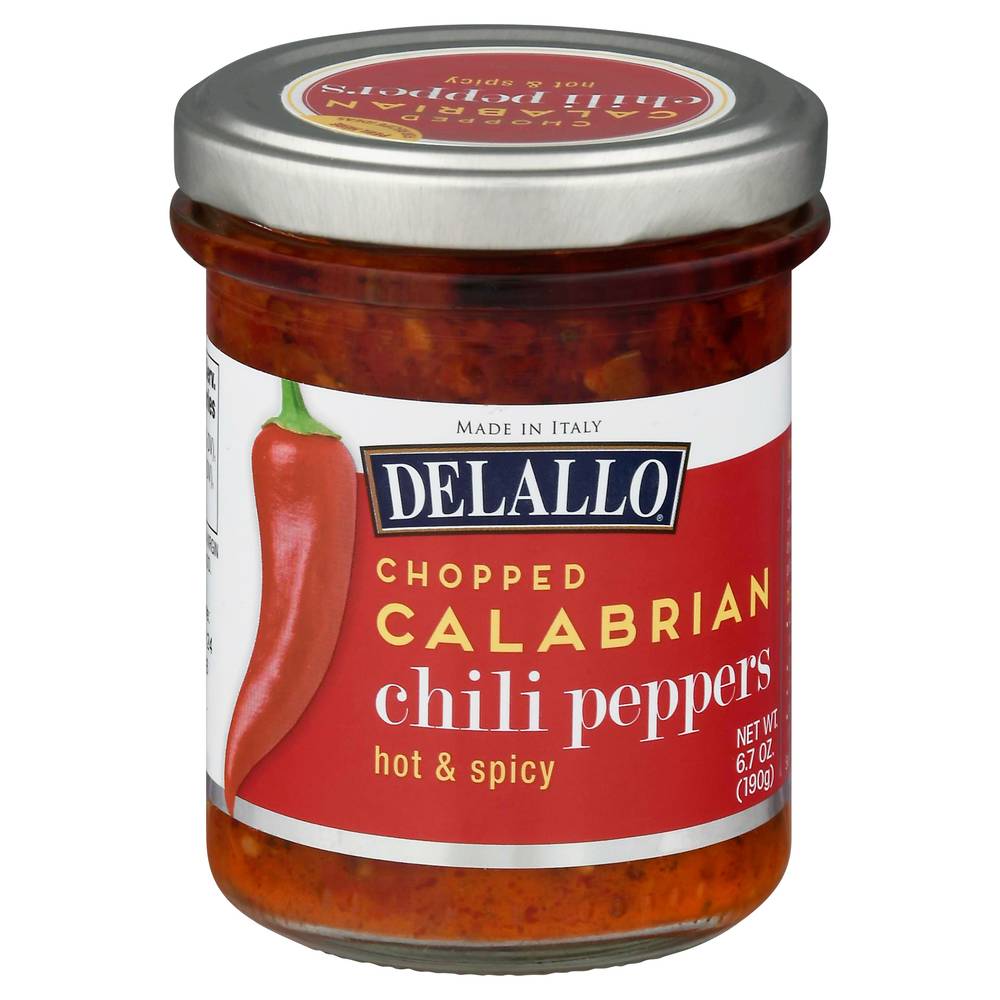 DeLallo Chopped Calabrian Chili Peppers, Hot & Spicy (6.7 oz)