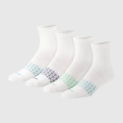 Hanes Men's 3pk +1 Absolute Active Cushioned Crew Socks - White 6-12: Breathable Mesh, Arch Support