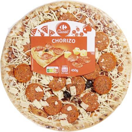 Pizza chorizo CARREFOUR CLASSIC' - la pizza de 450g