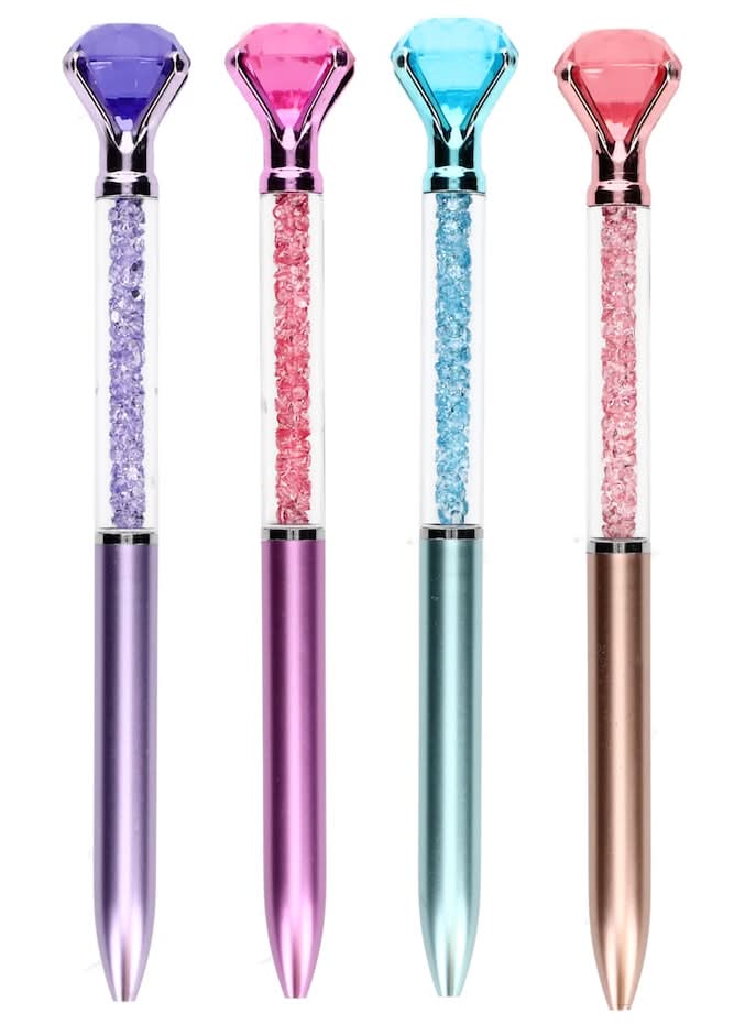 Novelty Jewel Pens with Faux Diamonds and Glitter, 6x0.34 in.