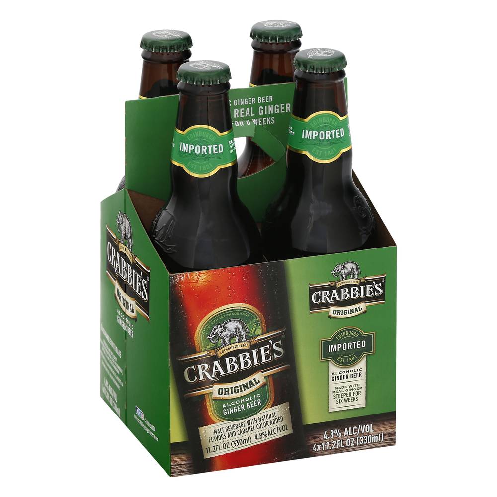 Crabbie's Original Alcoholic Ginger Beer (4 ct, 11.2 fl oz)