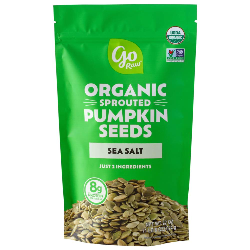 Go Raw Sprouted Organic Pumpkin Seeds with Sea Salt, 22 oz