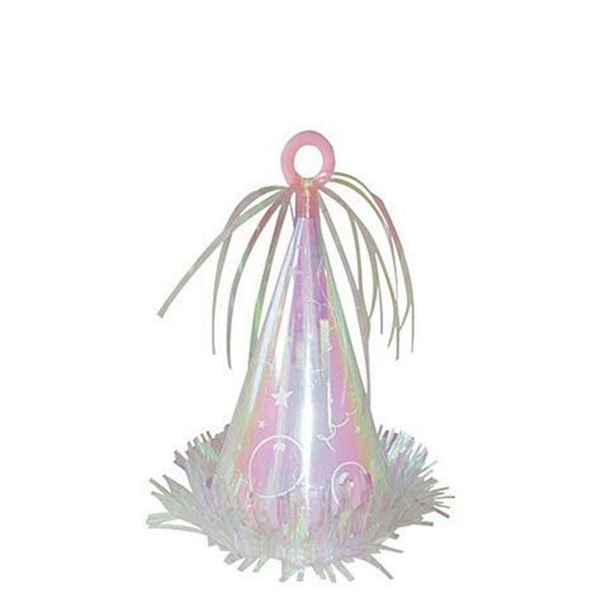 Amscan Party Cone Balloon Weight (3 1/2 in x 6 3/4 in/Iridescent)