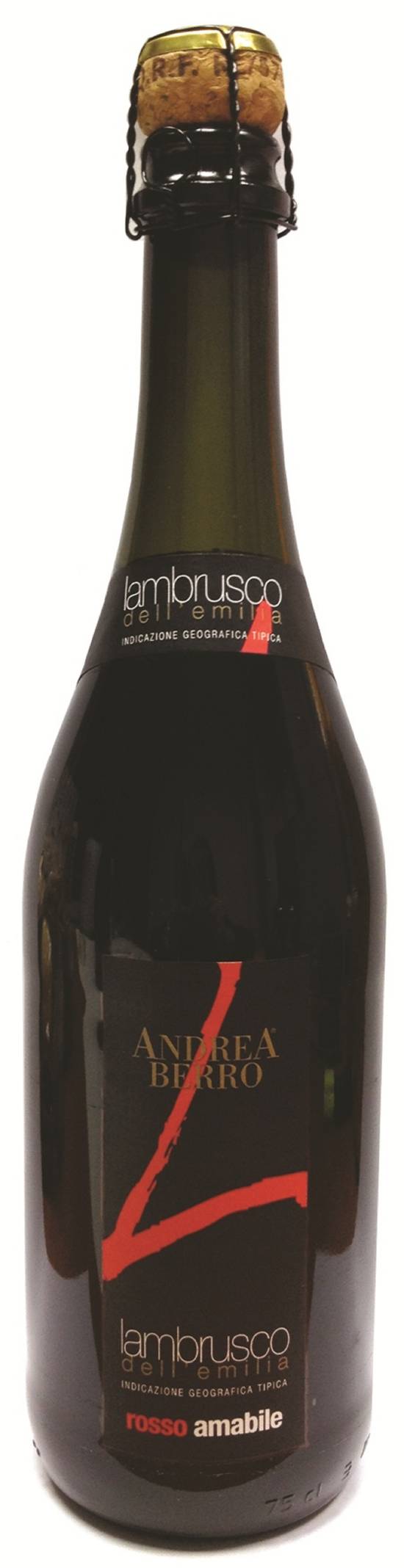 Andrea Berro - Vin rouge lambrusco rosso amabile (750 ml)
