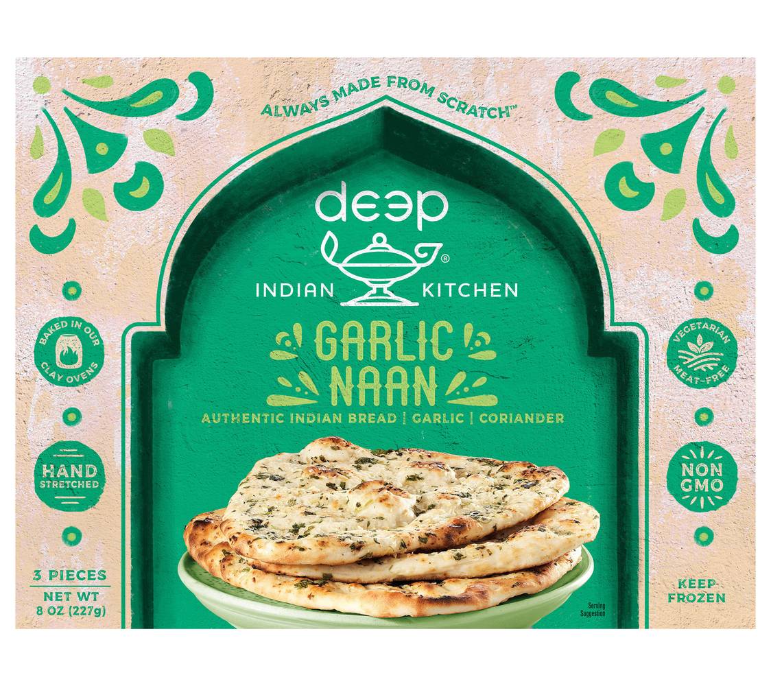 Deep Garlic Naan Indian Bread (8 oz)