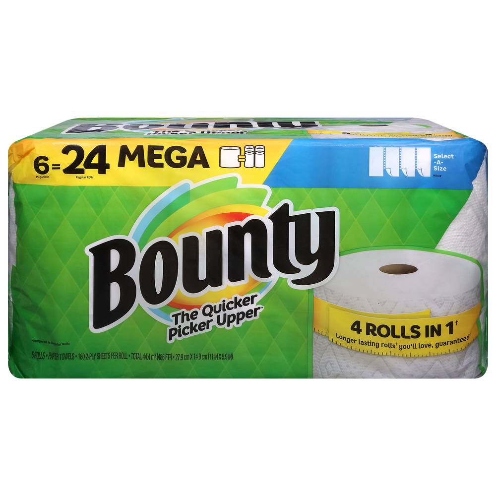 Bounty White Select-A-Size Paper Towels Mega Rolls (6 ct)