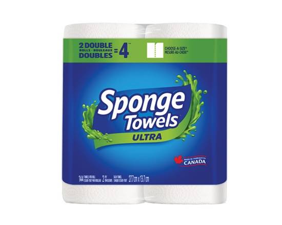Sponge Towels Ultra 2-ply Double Rolls Towels (2 rolls)