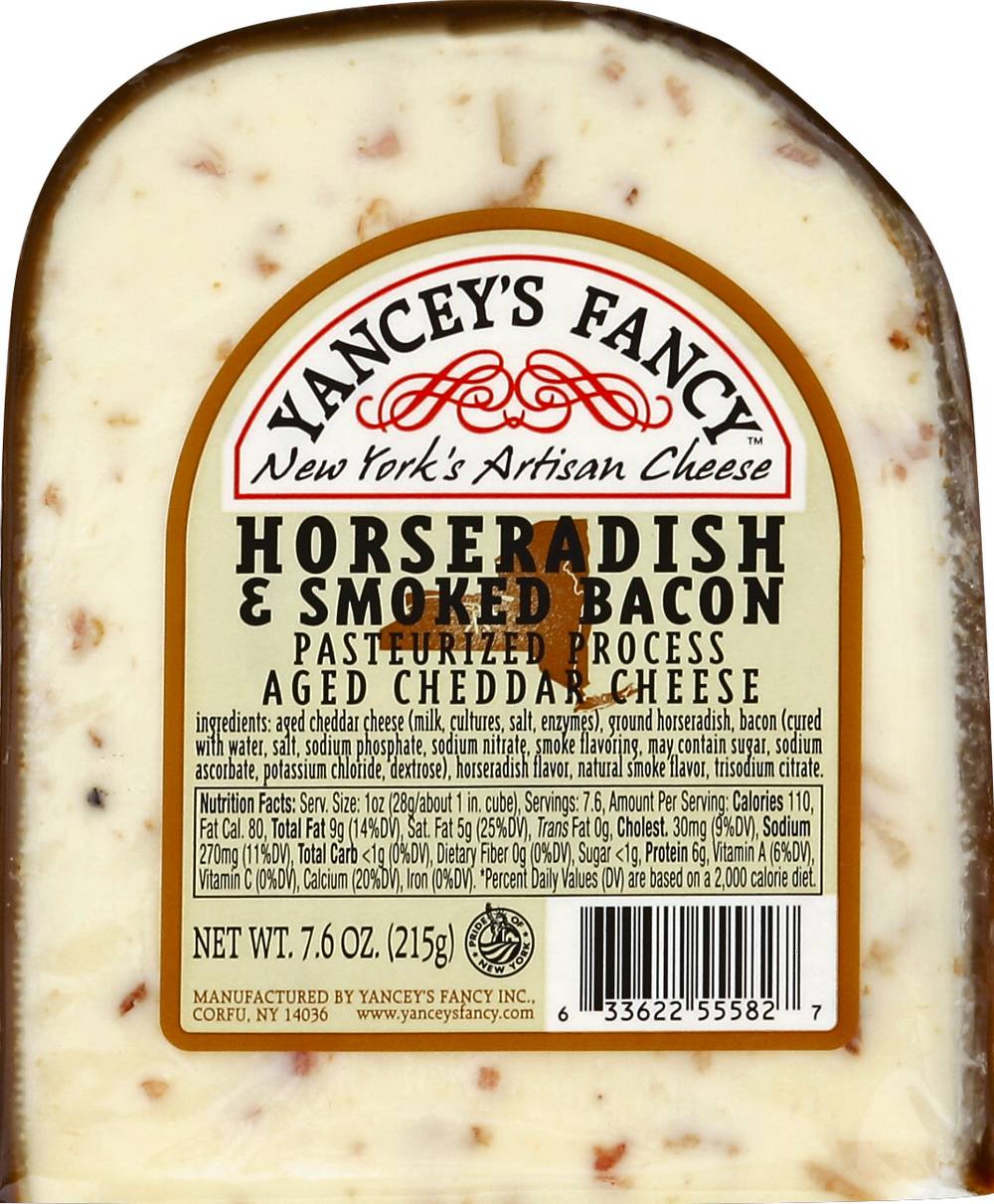 Yancey's Fancy Horseradish and Smoked Bacon Cheddar Cheese (7.6 oz)