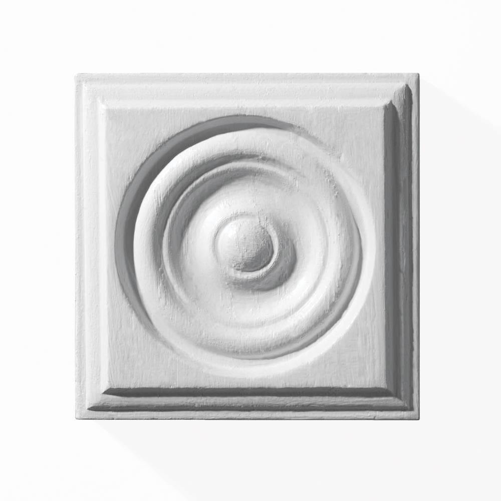 Ornamental Mouldings Bullseye 2.75-in x 2.75-in Square Primed White Hardwood Wood Rosette | EV1400CPRIMED