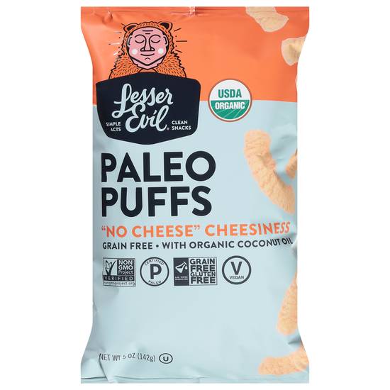 Lesser Evil Paleo Puffs Organic Grain Free Snacks