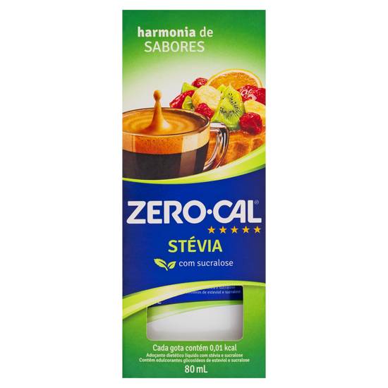 Zero-cal adoçante líquido stévia com sucralose
