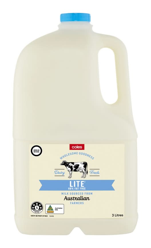 Coles Lite Reduced Fat Milk (3L)