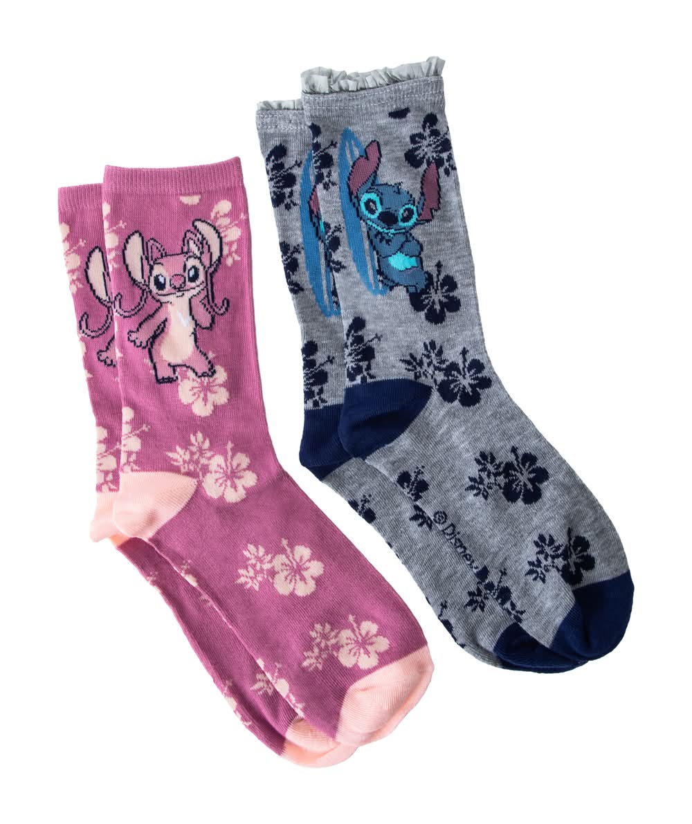 Juniors Disney Stitch Crew Socks 2-Pack Stitch