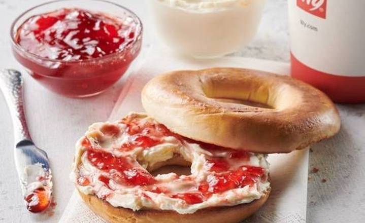 Bagel with Cream Cheese and Jam