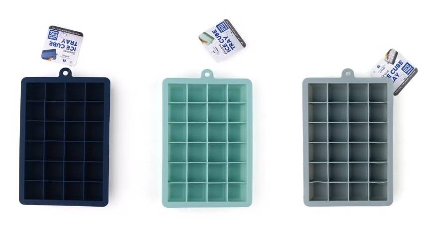 Incredible Living Silicone Ice Cube Trays, 7.48x4.72x.049 in, Assorted (3 pack)