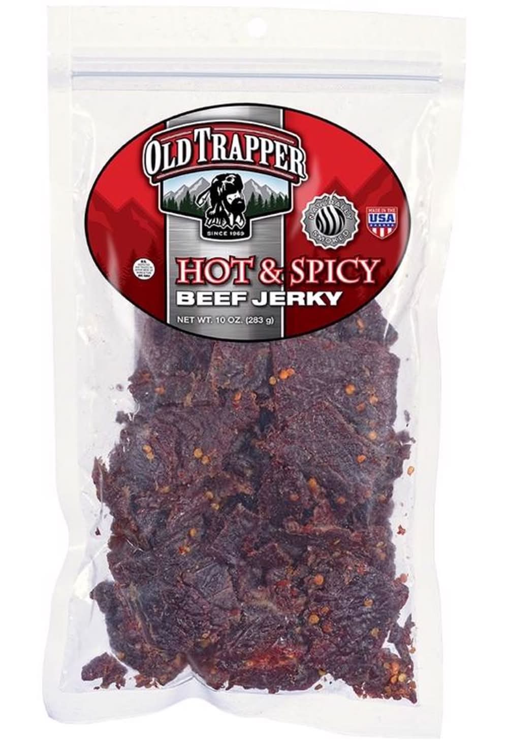 Old Trapper Hot & Spicy Beef Jerky 10 Oz Bagged