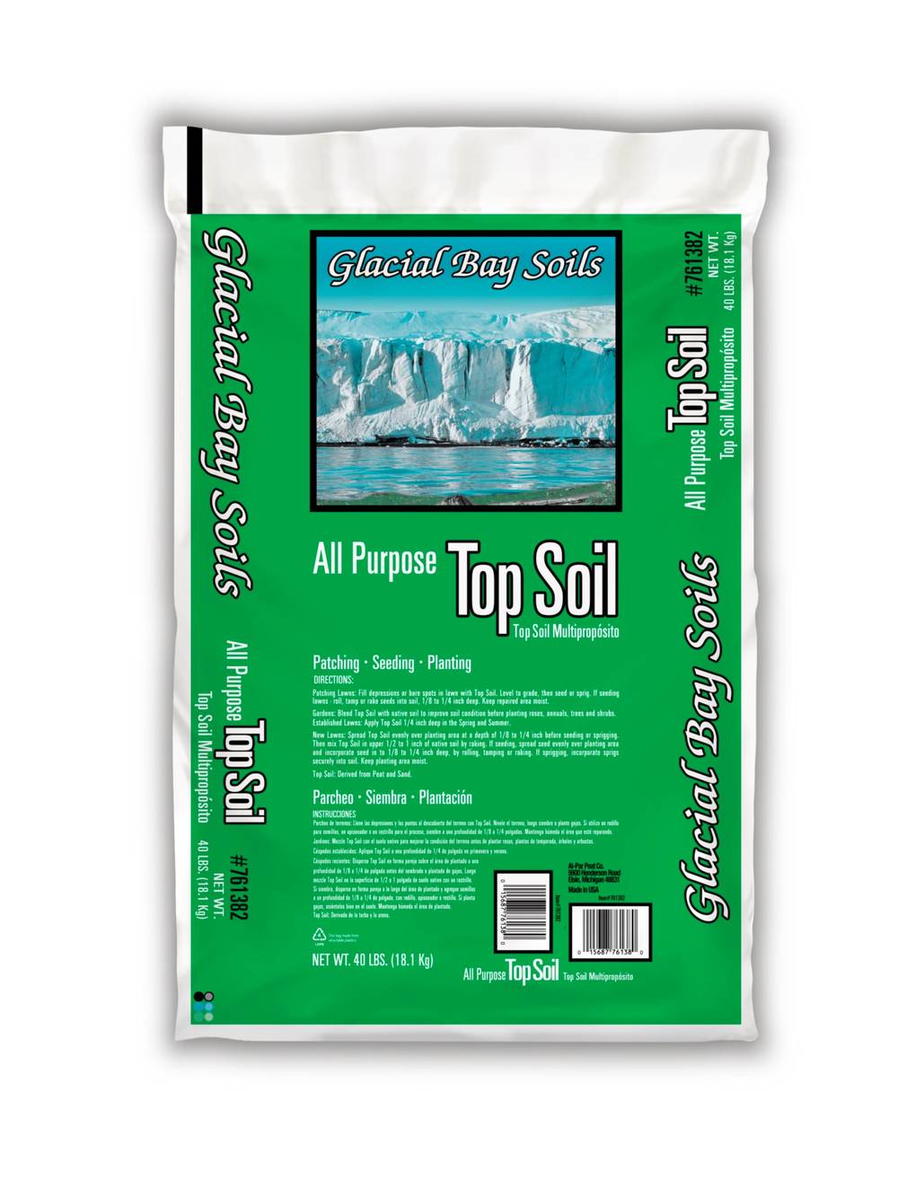 Glacial Bay Soils Top Soil 40-lb Lawn Repair and Filling Holes Organic Top Soil | GBTOP40