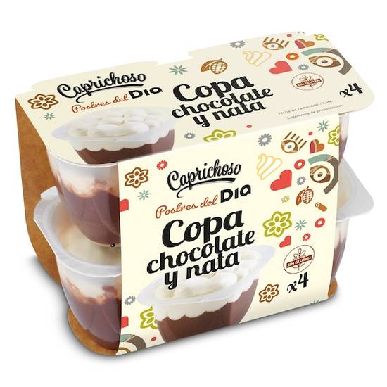 Copa de chocolate y nata Caprichoso pack 4 x 115 g