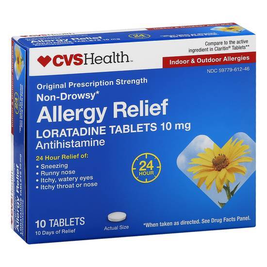 Cvs Health Original Prescription Strength 10 mg Tablets Allergy Relief (10 ct)