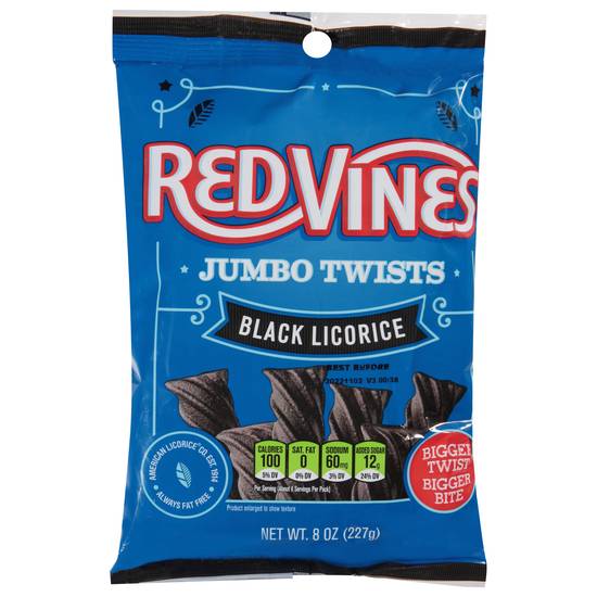 Red Vines Jumbo Twists Black Licorice Candy