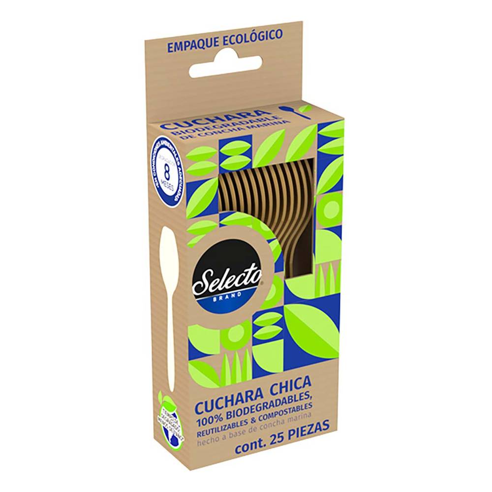 Cuchara Chica Compostable Selecto Brand 25 Pz