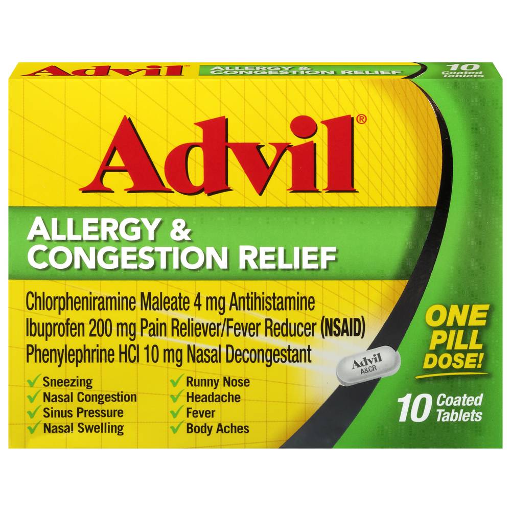 Advil Allergy & Congestion Relief Coated Tablets ( 10 ct )